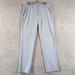 Adidas Mens Golf Pants Light Gray Flat Front Size 30x32 Polyester Spandex